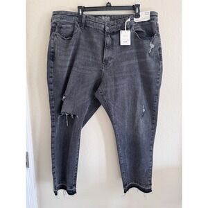 NWT ANA A New Approach Womens Gray Jeans Plus Size 22W High-Rise Straight Denim